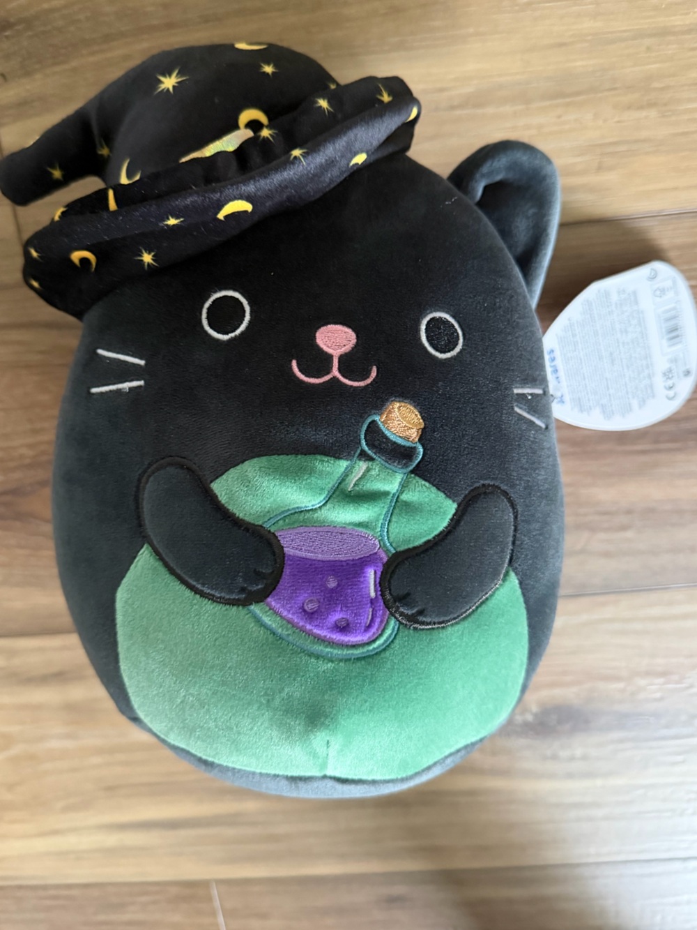 Squishmallows Black Cat Witch with Green Potion & Purple Flask